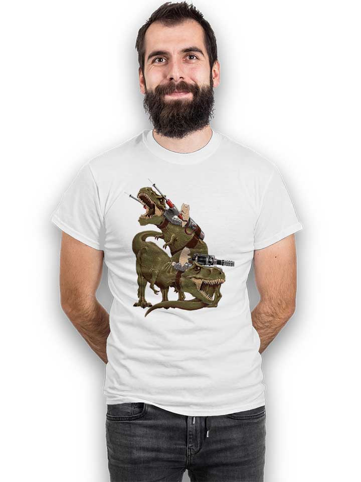 cats-riding-t-rexs-t-shirt weiss 2
