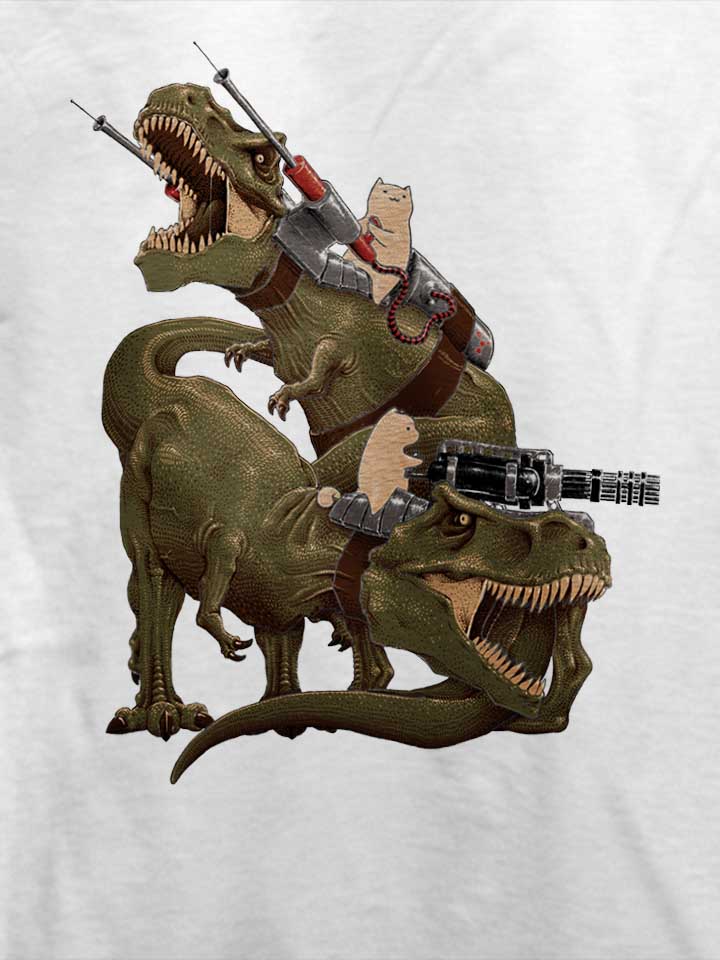 cats-riding-t-rexs-t-shirt weiss 4
