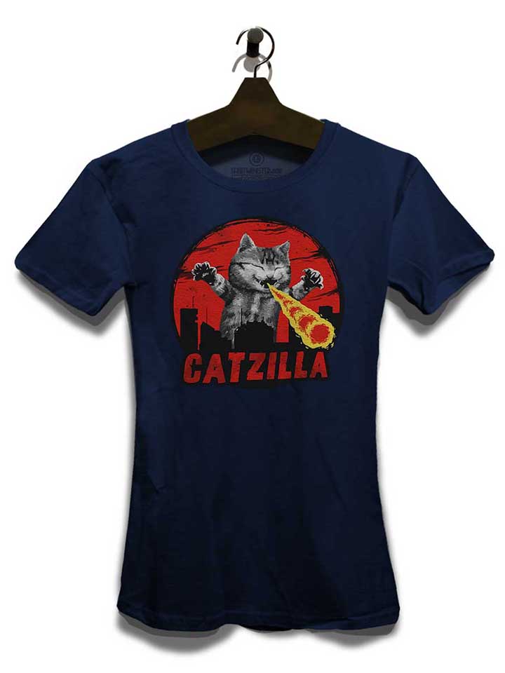 catzilla-damen-t-shirt dunkelblau 3