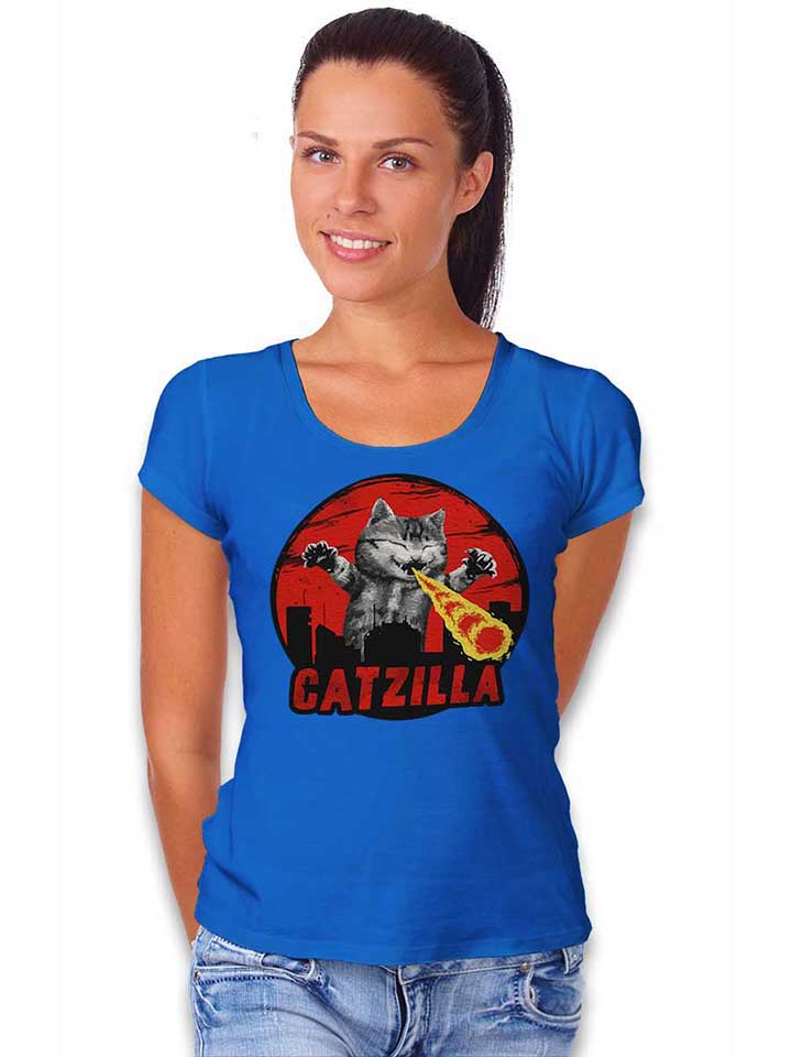 catzilla-damen-t-shirt royal 2