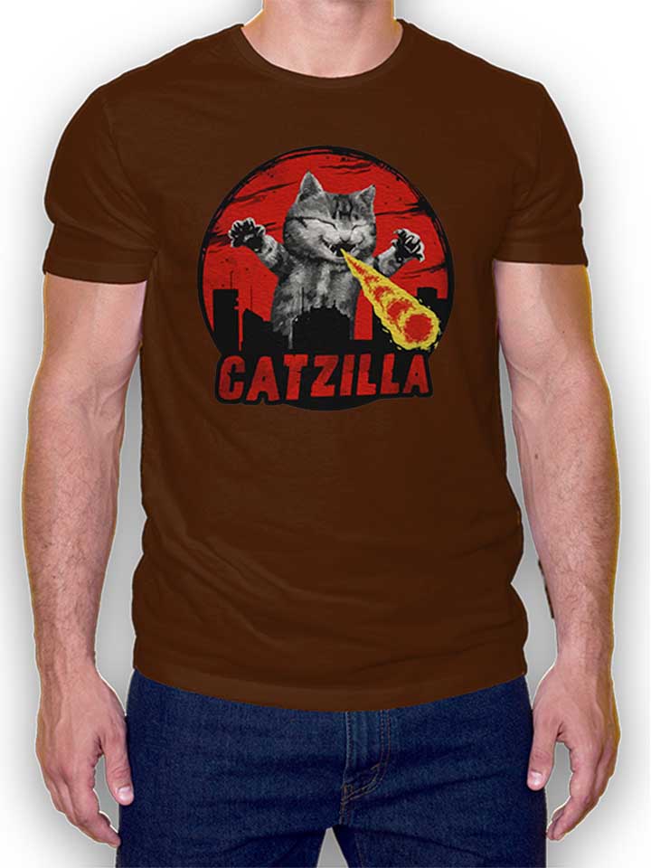 catzilla-t-shirt braun 1