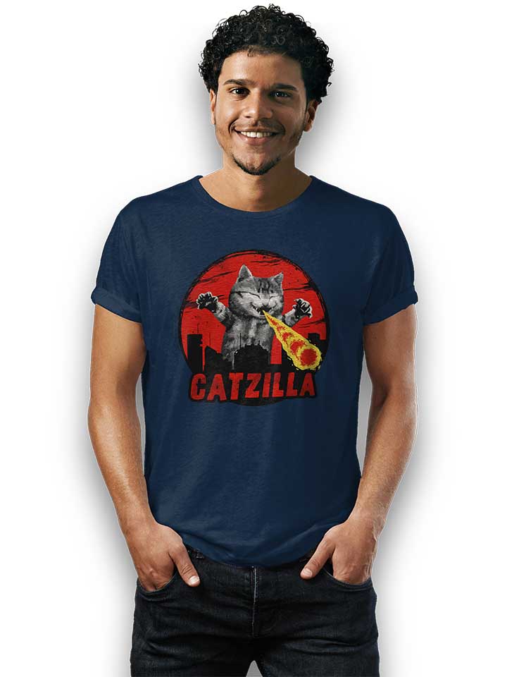 catzilla-t-shirt dunkelblau 2