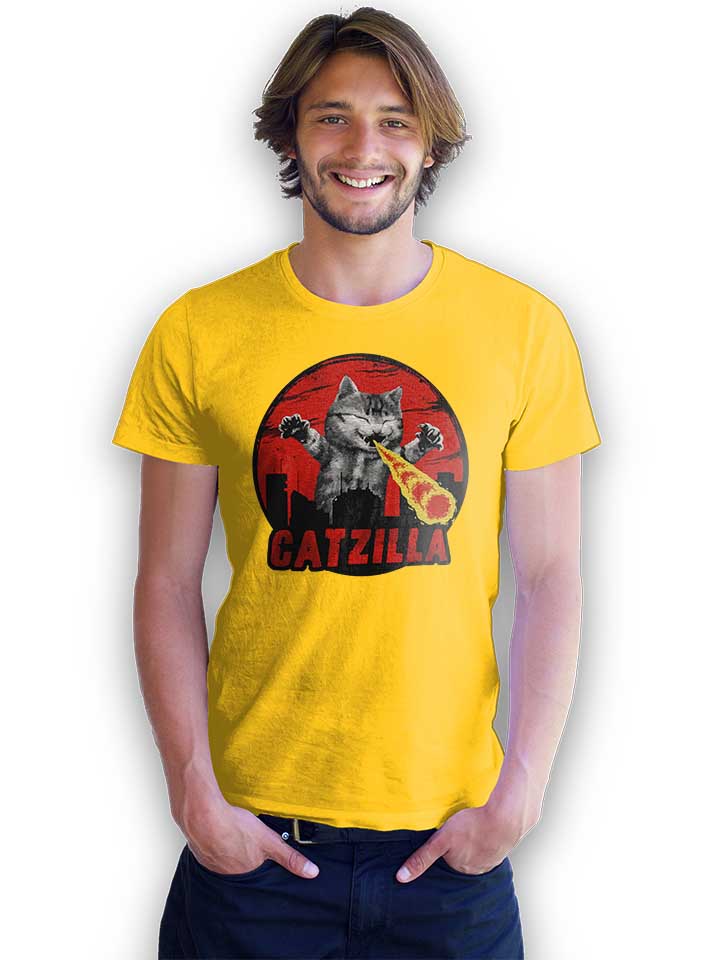catzilla-t-shirt gelb 2