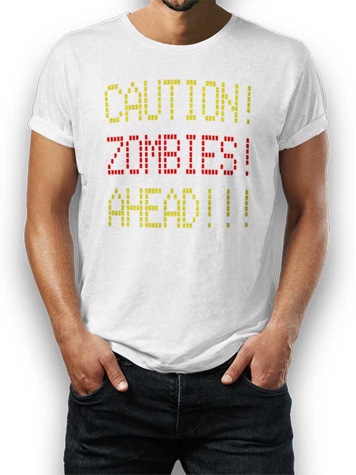 Caution Zombies Ahead T-Shirt white L
