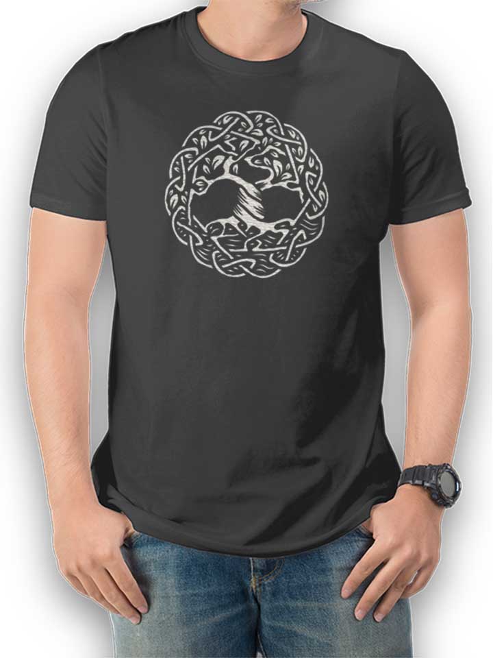 Celtic Tree Of Life Camiseta gris-oscuro L