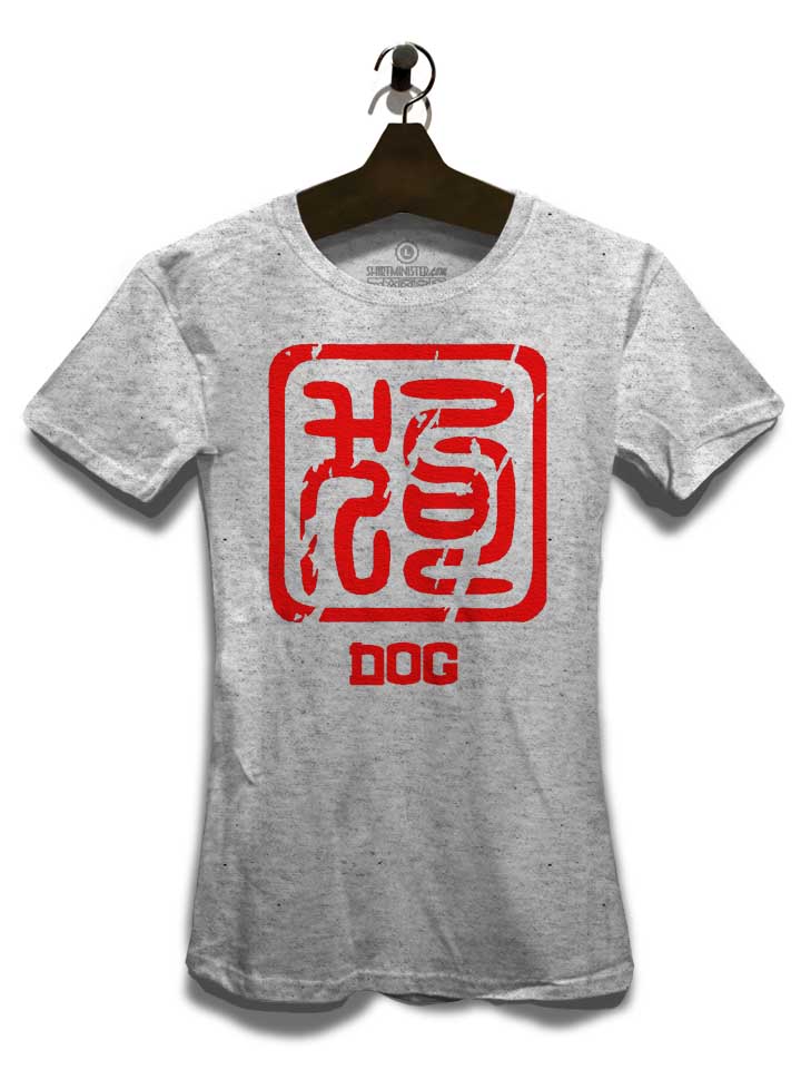 chinese-signs-dog-damen-t-shirt grau-meliert 3