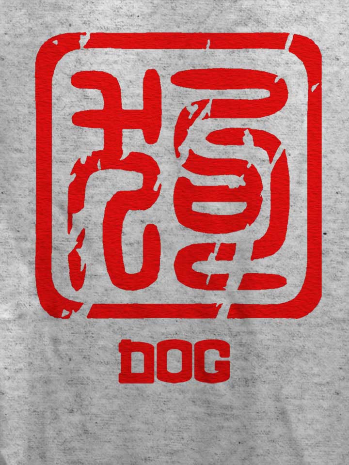 chinese-signs-dog-damen-t-shirt grau-meliert 4