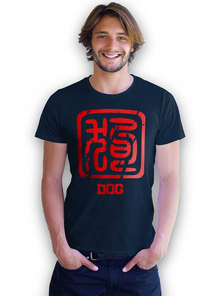 chinese-signs-dog-t-shirt dunkelblau 2