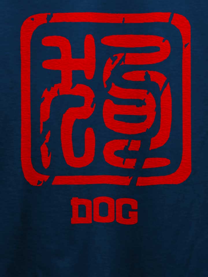 chinese-signs-dog-t-shirt dunkelblau 4