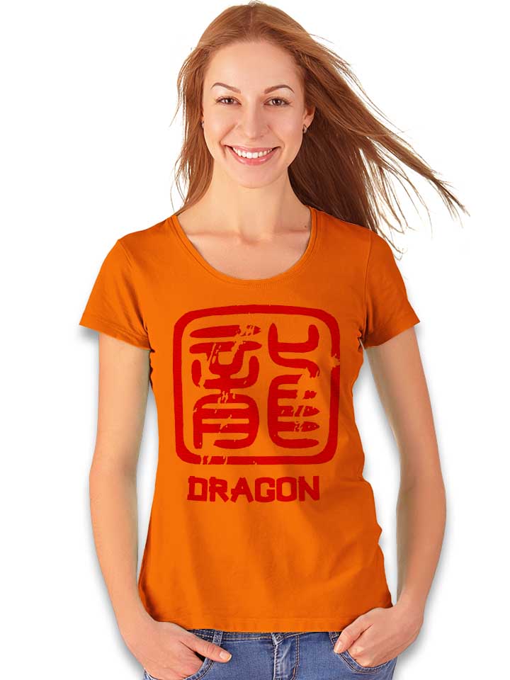 chinese-signs-dragon-damen-t-shirt orange 2