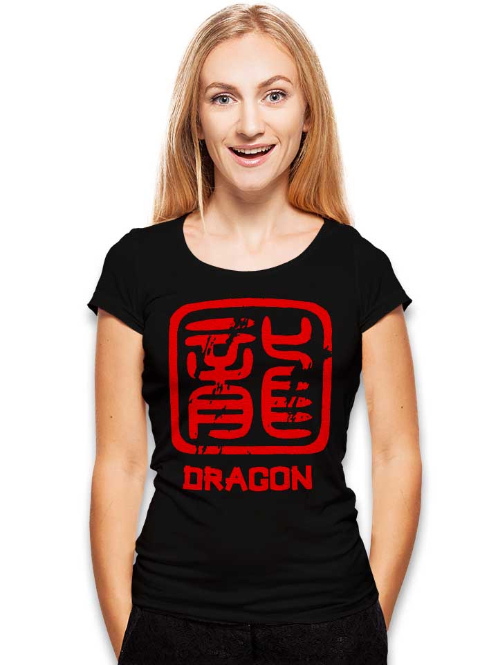 chinese-signs-dragon-damen-t-shirt schwarz 2