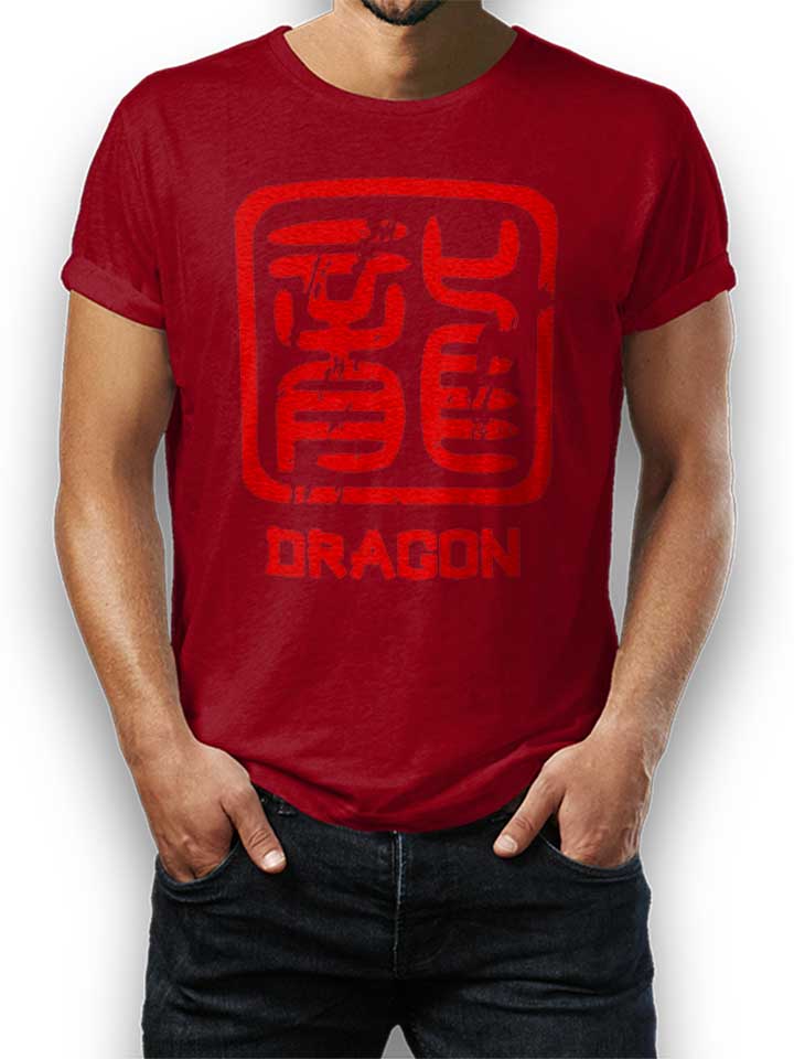 Chinese Signs Dragon T-Shirt bordeaux L