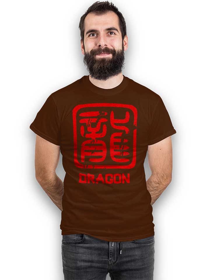 chinese-signs-dragon-t-shirt braun 2