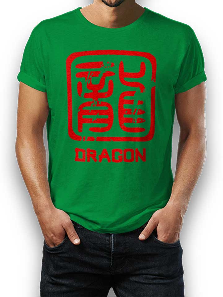 Chinese Signs Dragon T-Shirt verde L
