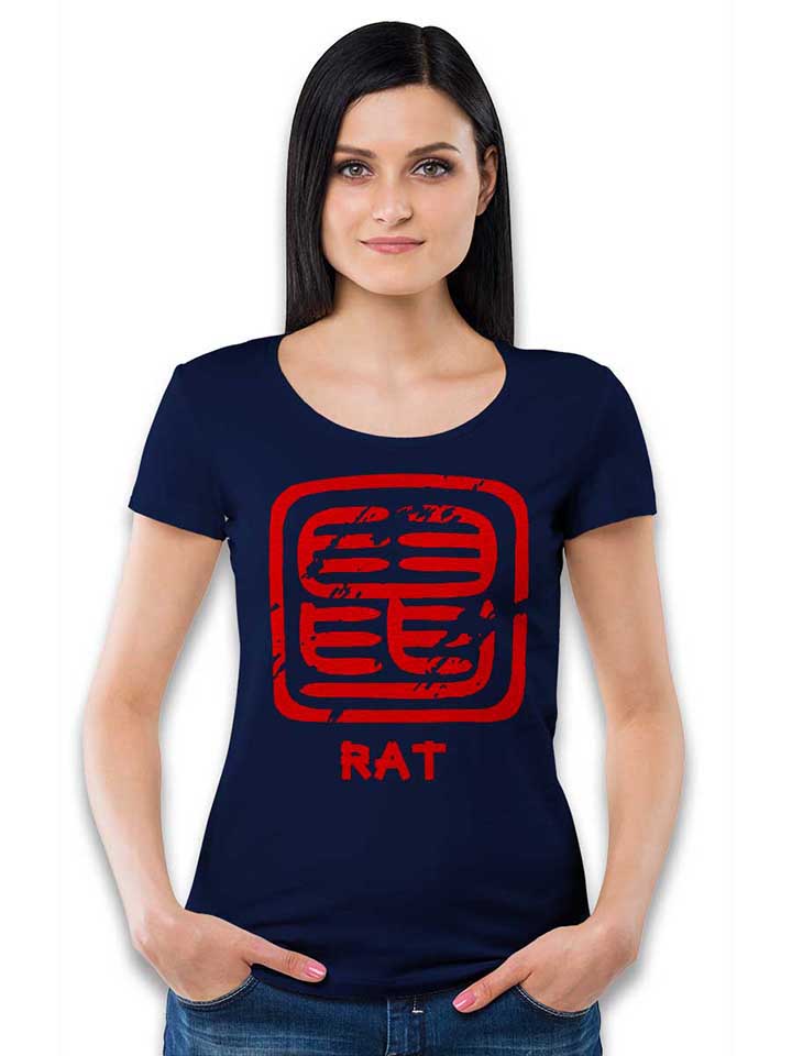 chinese-signs-rat-damen-t-shirt dunkelblau 2
