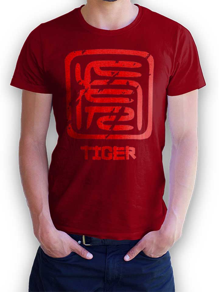 Chinese Signs Tiger T-Shirt bordeaux L