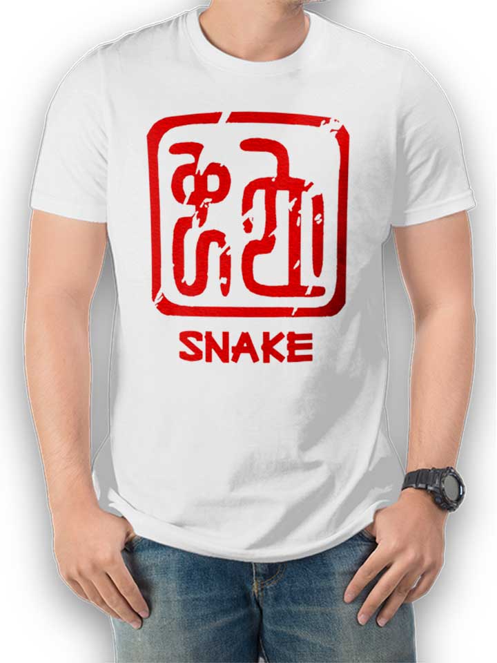 Chinese Sings Snake T-Shirt weiss L