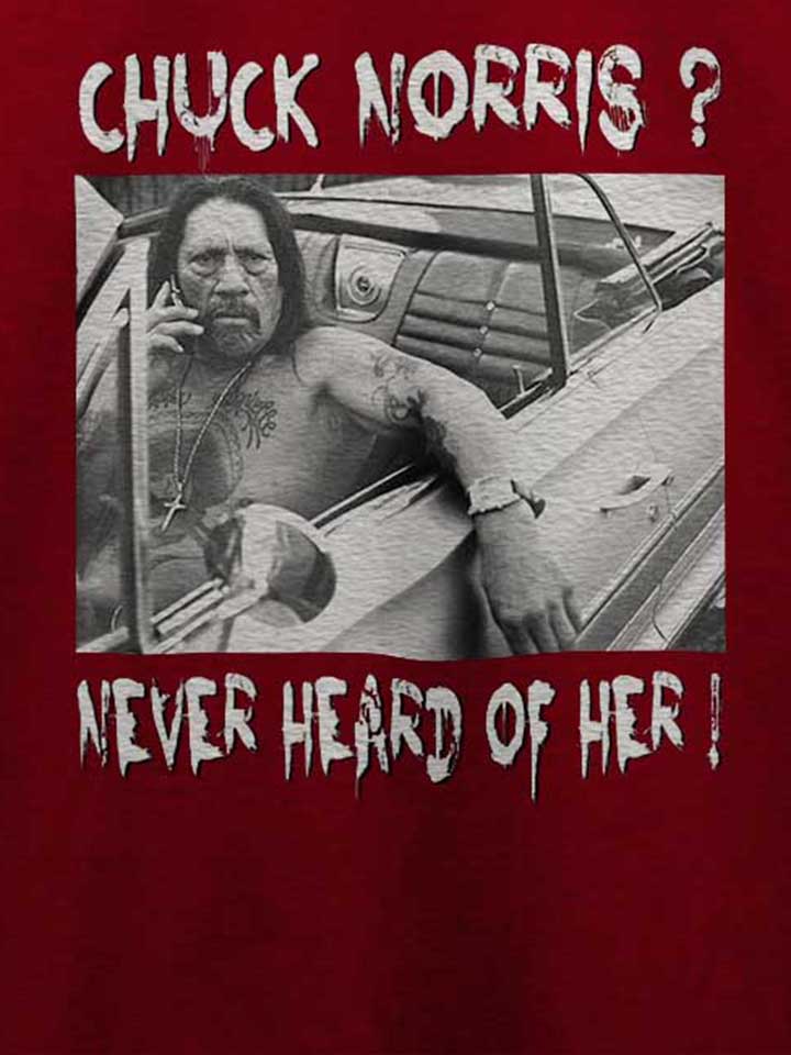 chuck-norris-never-heard-of-her-t-shirt bordeaux 4