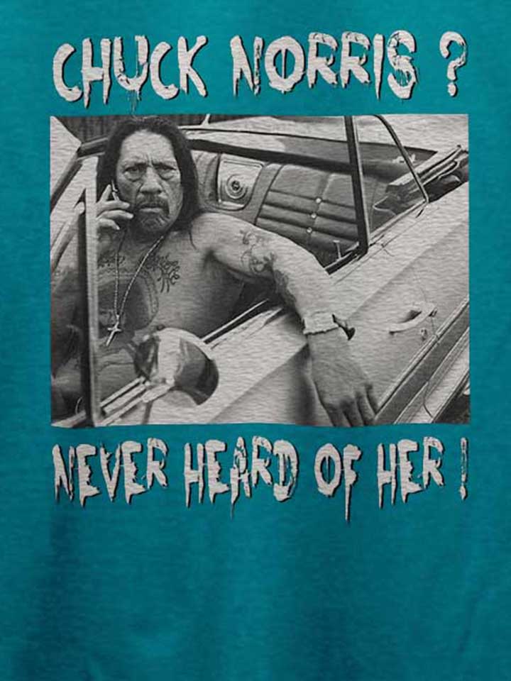 chuck-norris-never-heard-of-her-t-shirt tuerkis 4
