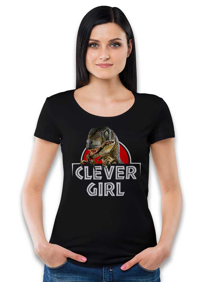 clever-girl-jurassic-damen-t-shirt schwarz 2