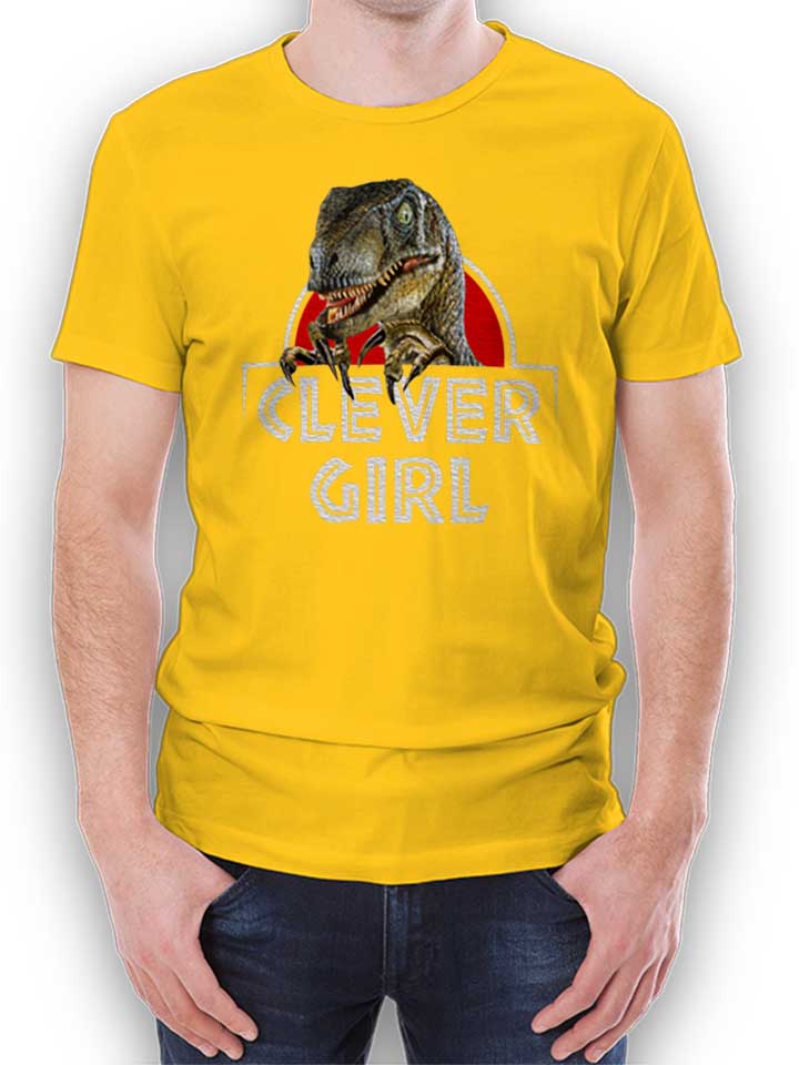 Clever Girl Jurassic Kinder T-Shirt gelb 110 / 116