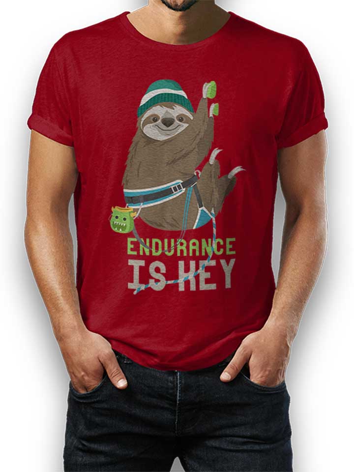 Climber Sloth Camiseta burdeos L