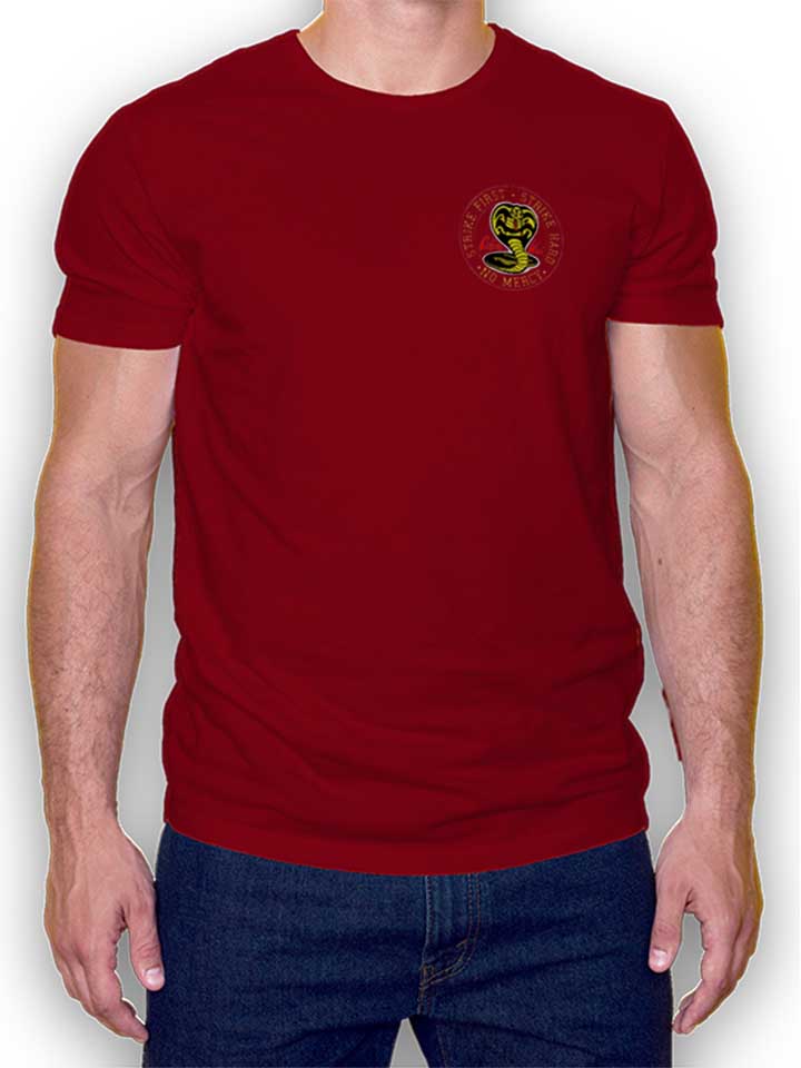 cobra-kai-logo-chest-print-t-shirt bordeaux 1