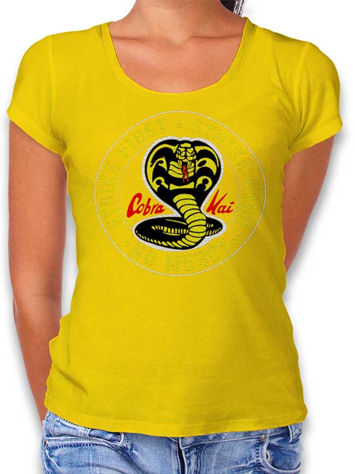 cobra-kai-logo-damen-t-shirt gelb 1