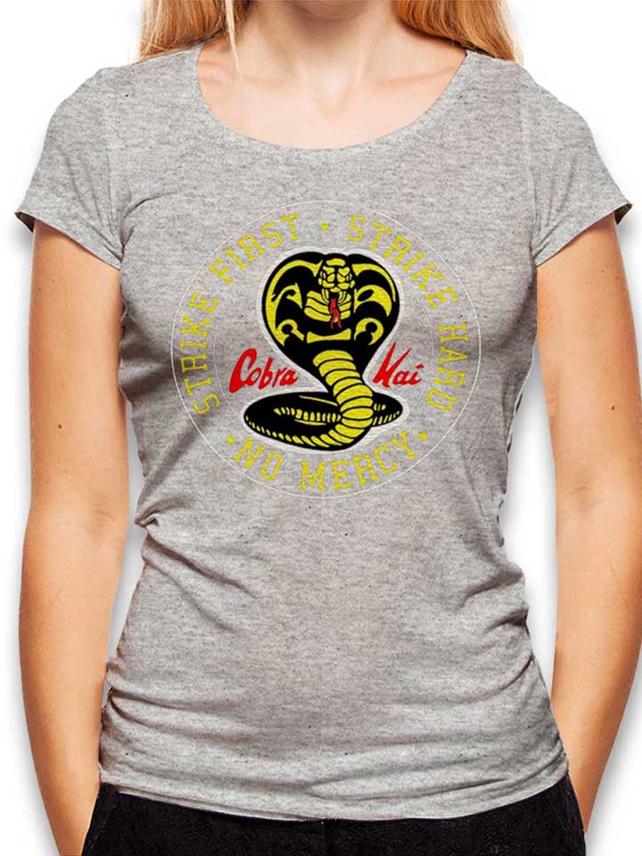 Cobra Kai Logo Camiseta Mujer gris-jaspeado L