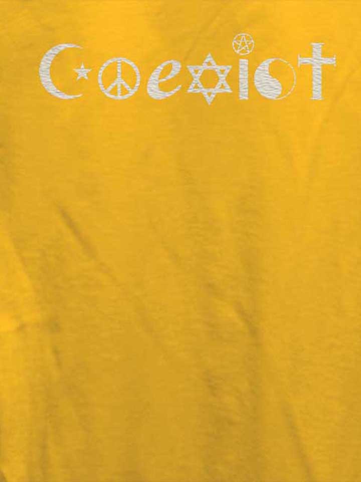 coexist-damen-t-shirt gelb 4