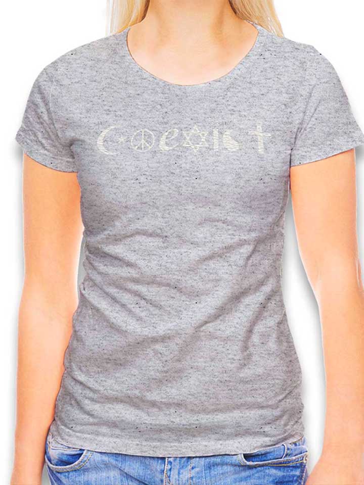 coexist-damen-t-shirt grau-meliert 1