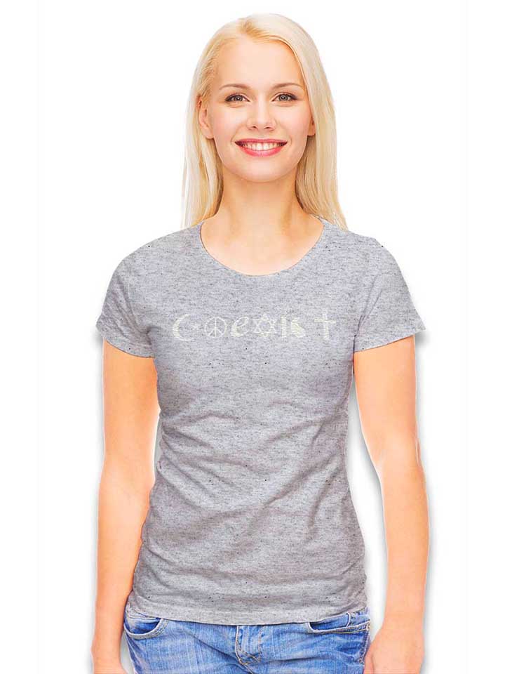 coexist-damen-t-shirt grau-meliert 2
