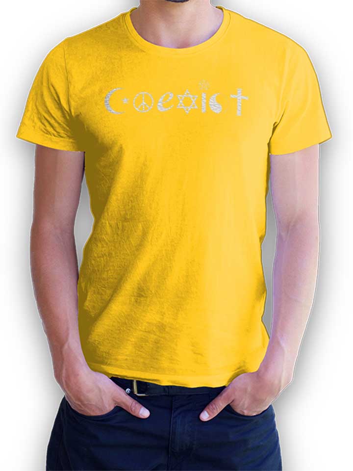 coexist-t-shirt gelb 1