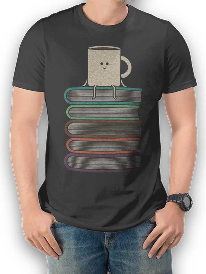 Coffee Books Camiseta gris-oscuro L