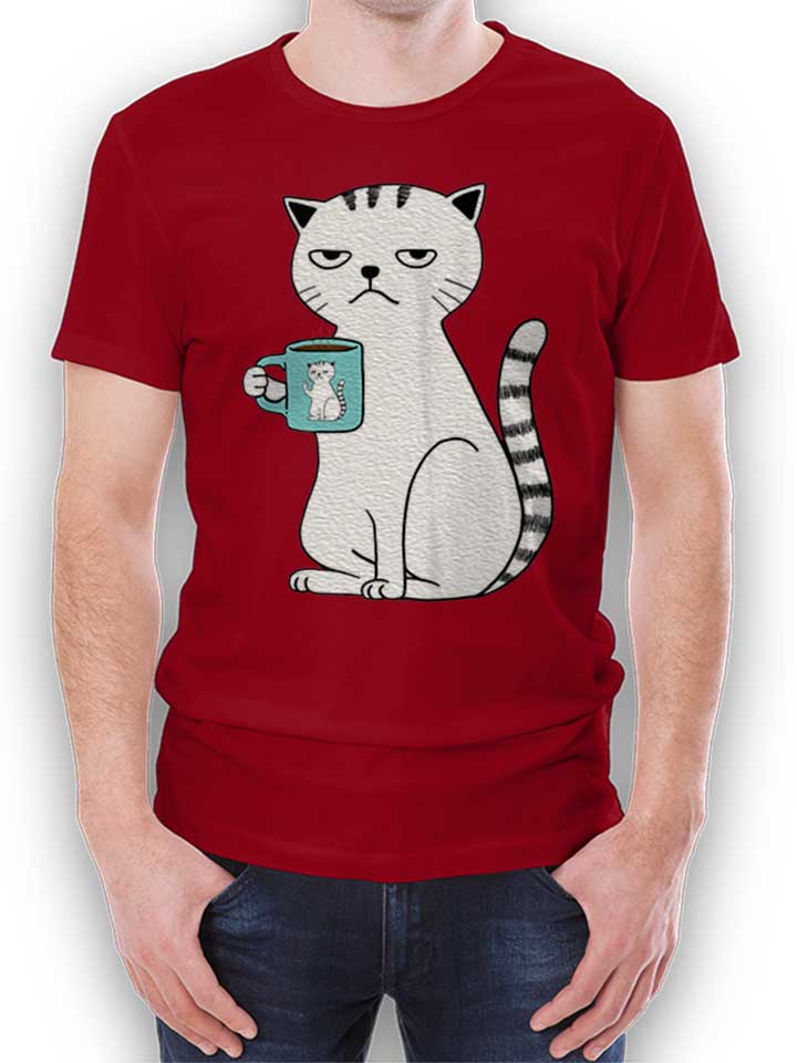 coffee-cat-t-shirt bordeaux 1