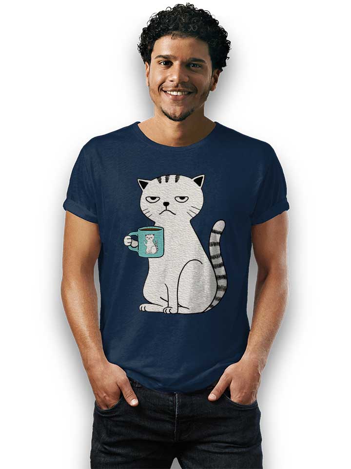 coffee-cat-t-shirt dunkelblau 2