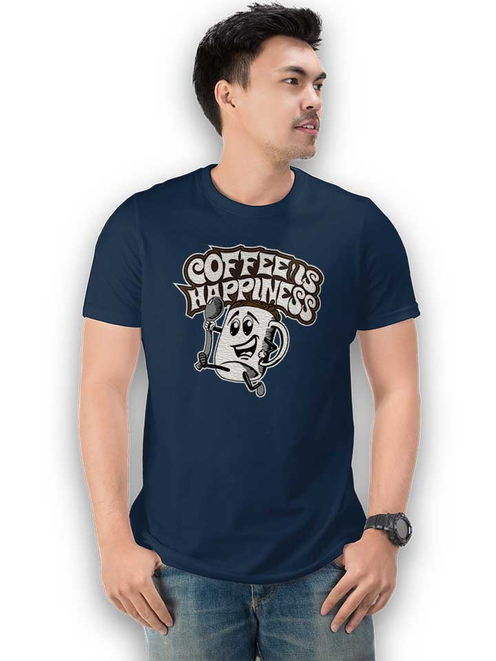coffee-is-happiness-t-shirt dunkelblau 2