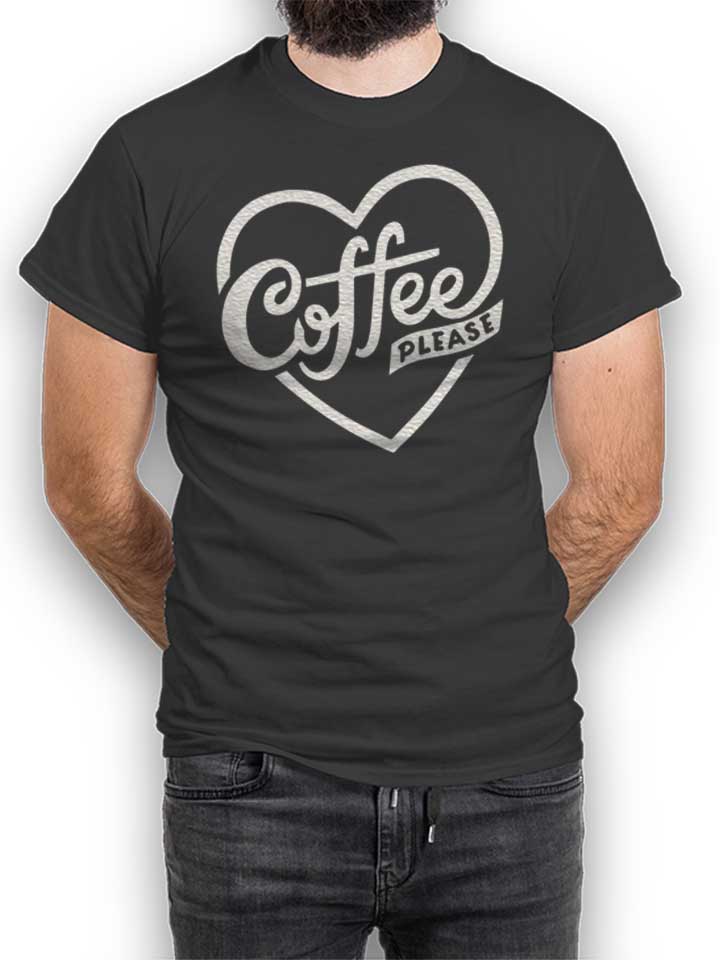 Coffee Please Camiseta gris-oscuro L
