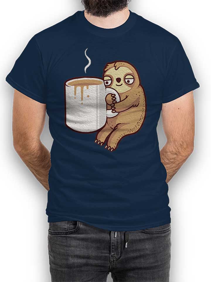 Coffee Sloth T-Shirt blu-oltemare L
