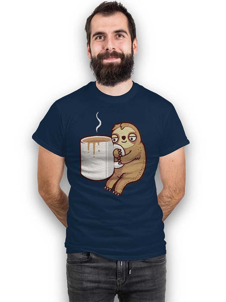 coffee-sloth-t-shirt dunkelblau 2