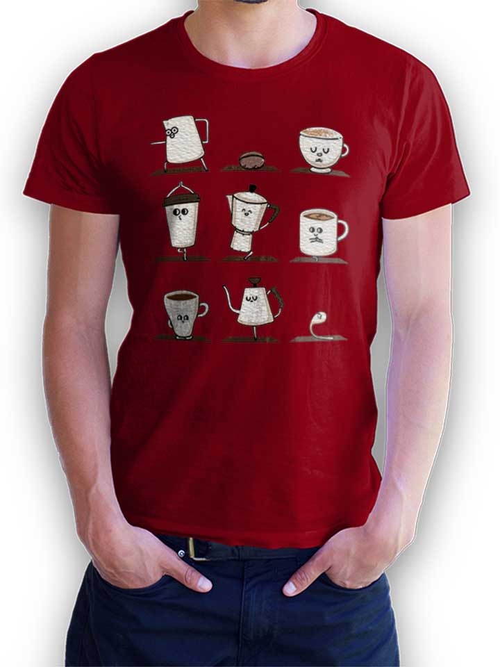 coffee-yoga-t-shirt bordeaux 1