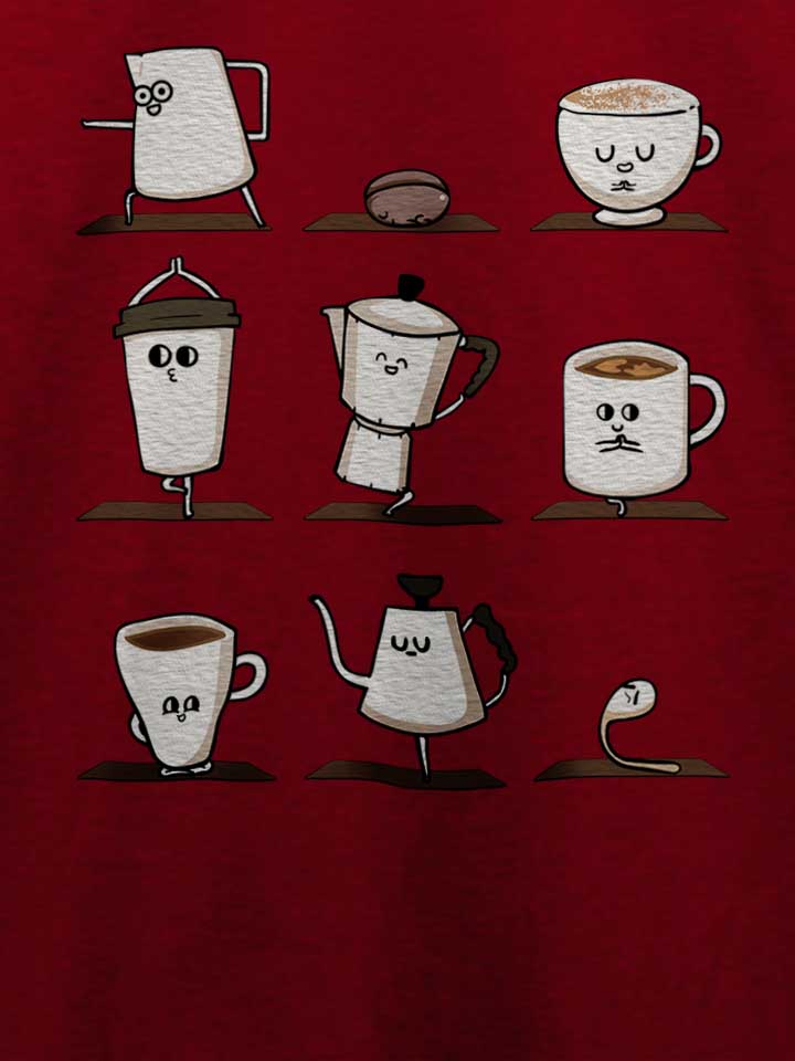 coffee-yoga-t-shirt bordeaux 4