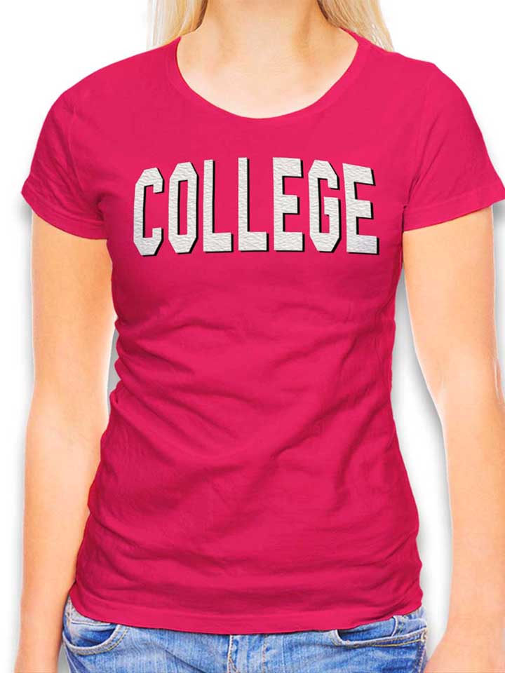 college-damen-t-shirt fuchsia 1