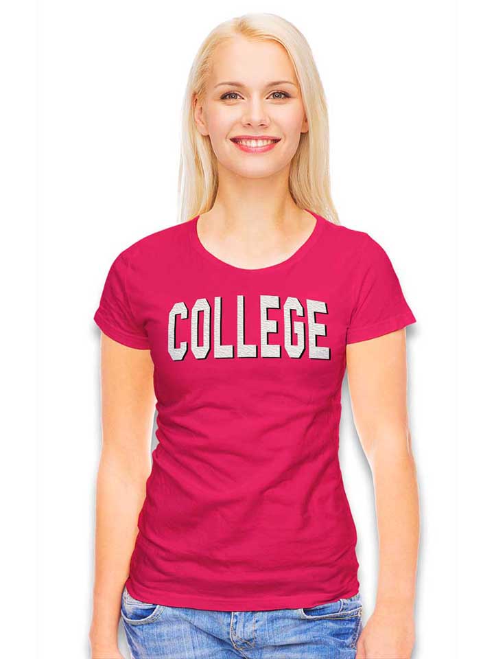 college-damen-t-shirt fuchsia 2