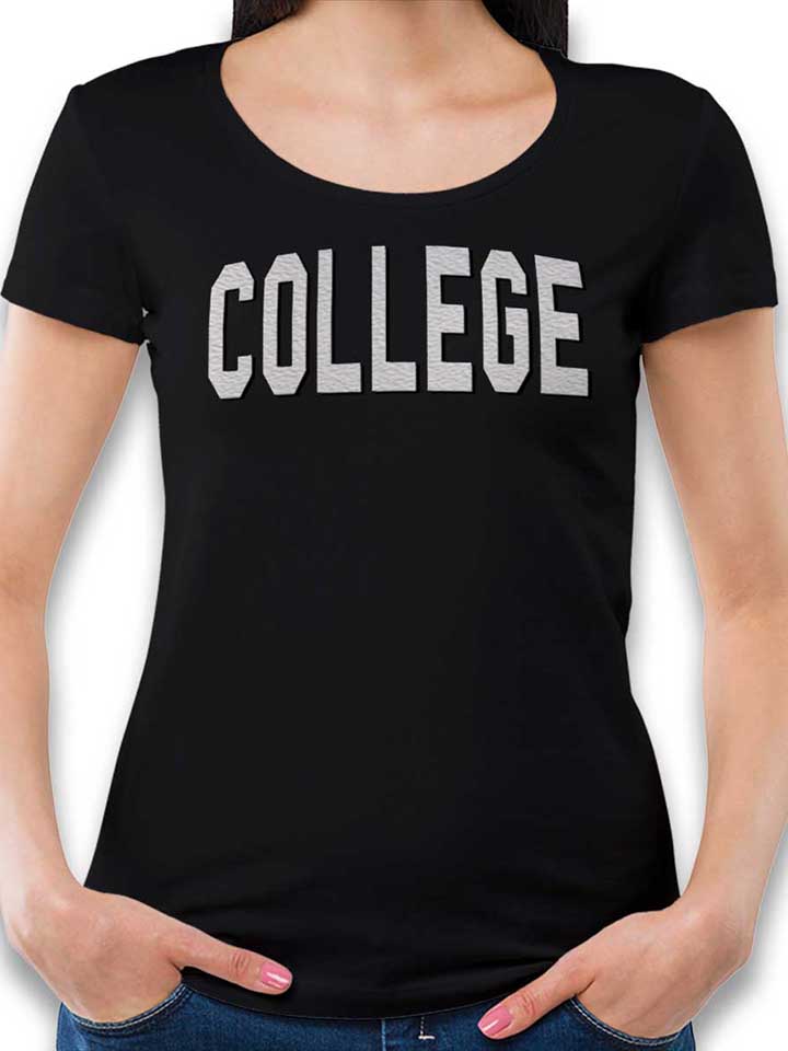 College Damen T-Shirt schwarz L