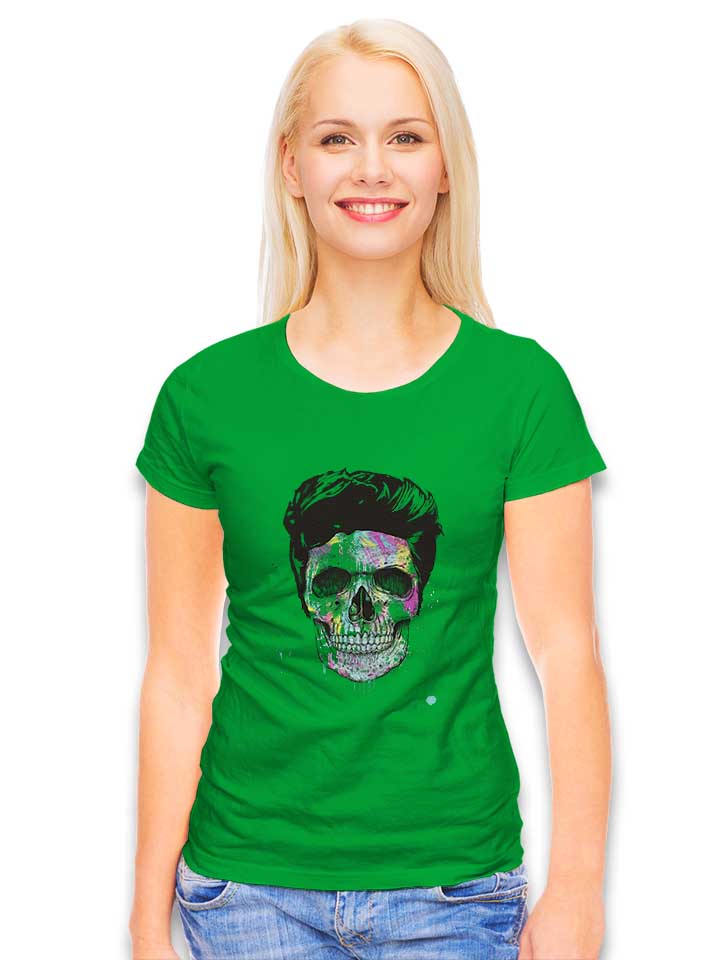 color-your-skull-damen-t-shirt gruen 2