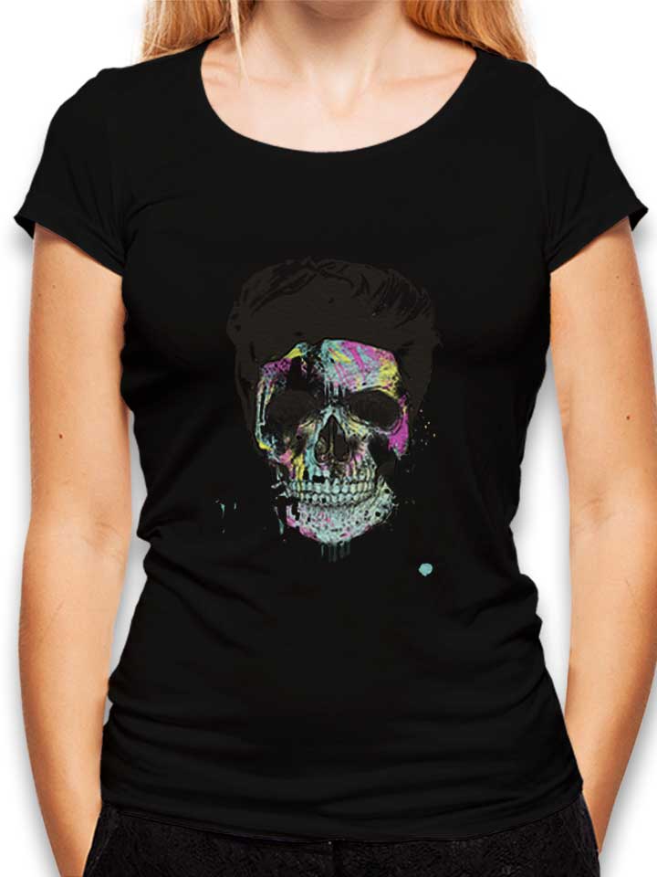 Color Your Skull Camiseta Mujer negro L