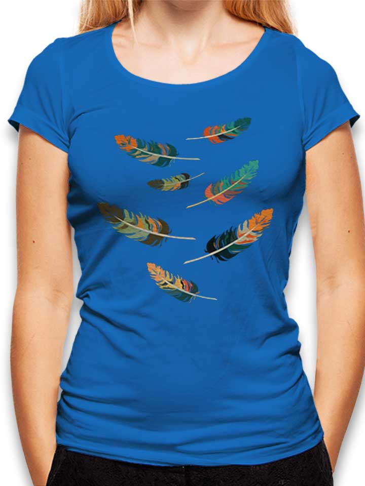 Colorful Feathers Damen T-Shirt royal L