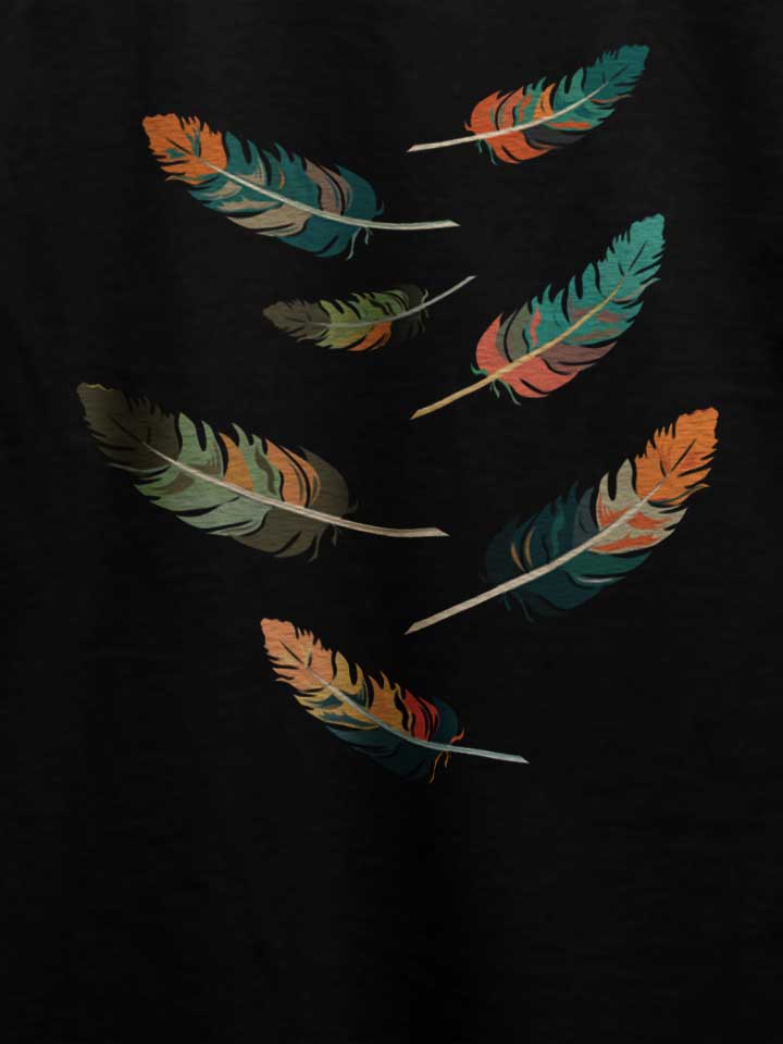 colorful-feathers-t-shirt schwarz 4