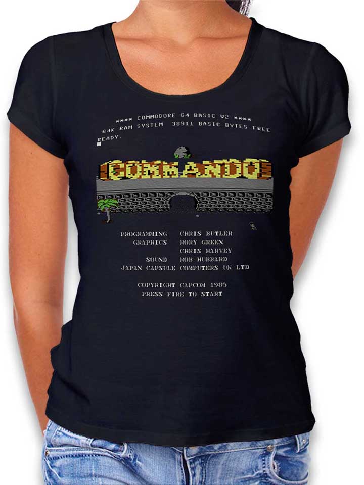 Commando Damen T-Shirt schwarz L